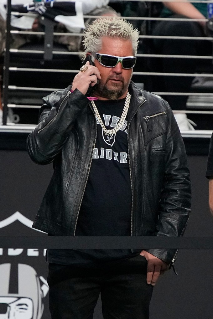 Guy Fieri Takes a Break at the Raiders V. Eagles Game