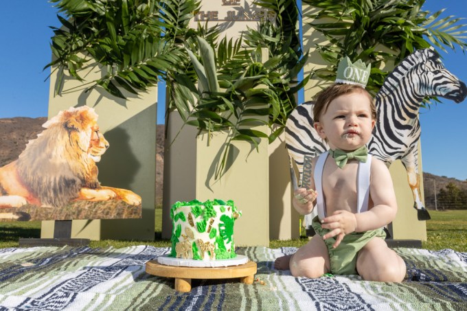 Kingston Enjoying His Birthday Cake