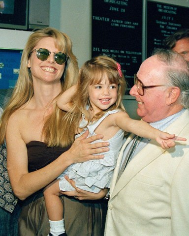 Singer Billy Joel, left, his wife Christie Brinkley and daughter Alexa Ray celebrate with Christie's father Don Brinkley, right, as he is honored by the Museum of Public Broadcasting in New York for his work as a television writer/producer
MUSEUM PUBLIC BROADCAST, NEW YORK, USA