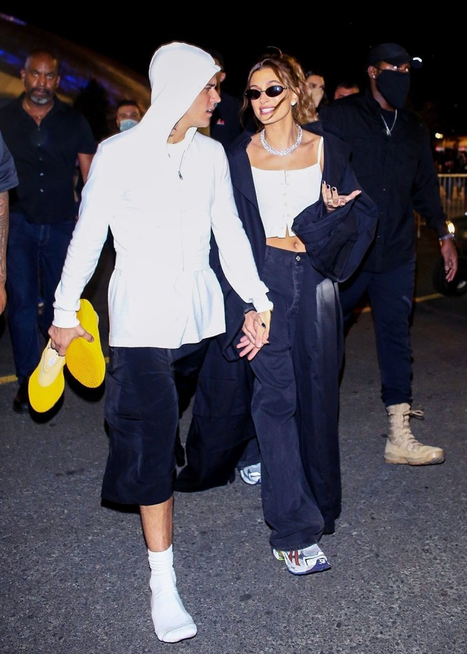 Justin Bieber & Hailey Baldwin at the Super Bowl