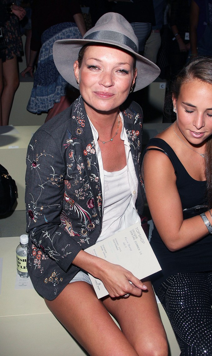 Kate Moss at London Fashion Week in 2010