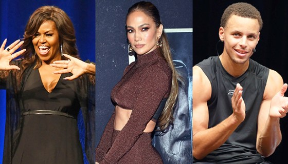 Michelle OBama, Jennifer Lopez, Steph Curry