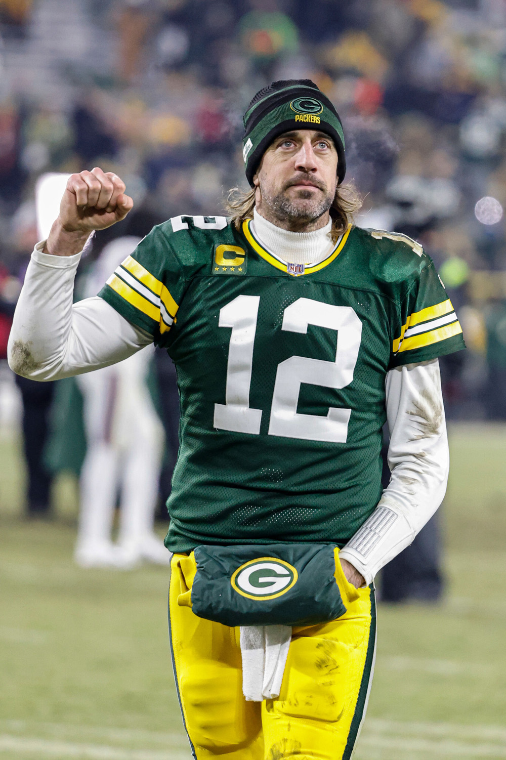 Green Bay Packers quarterback Aaron Rodgers (12) reacts as he leaves the field after an NFL game against the Minnesota Vikings Sunday, Jan 2. 2022, in Green Bay, Wis
Vikings Packers Football, Green Bay, United States - 03 Jan 2022