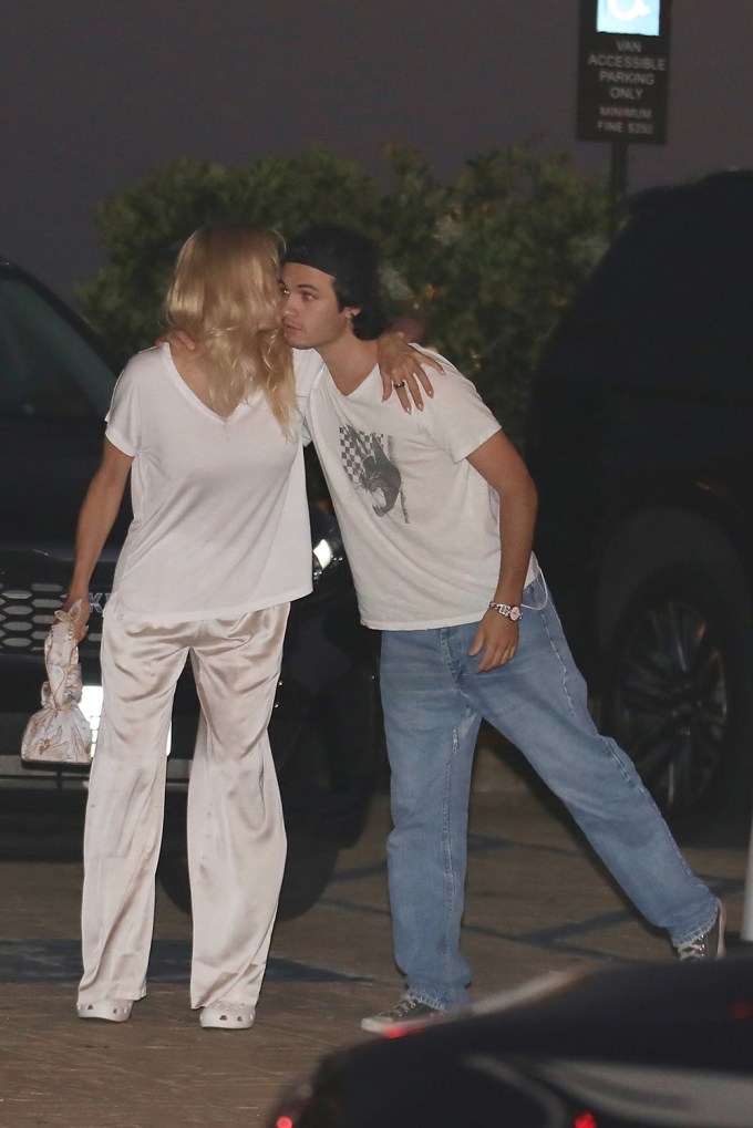 Pamela Anderson & Son Dylan Dine At Nobu