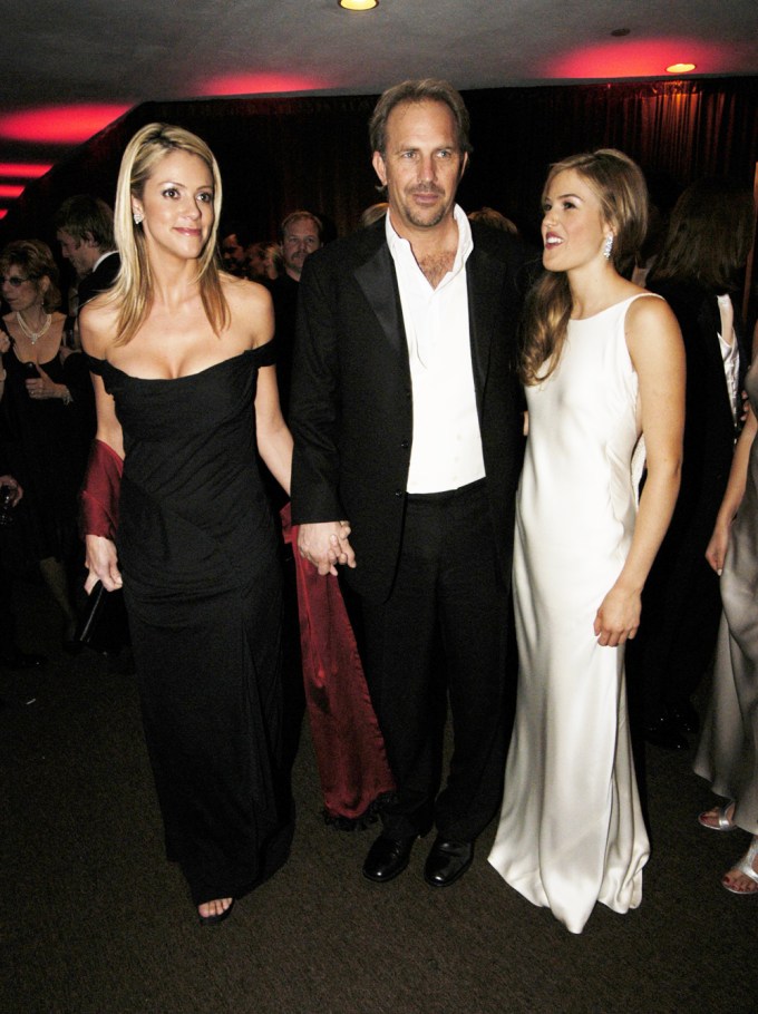 Kevin Costner, Wife & Daughter at a 2004 Golden Globe Party