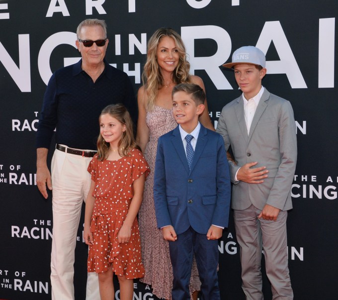 Kevin Costner & Family at the Premiere of ‘The Art of Racing in the Rain’