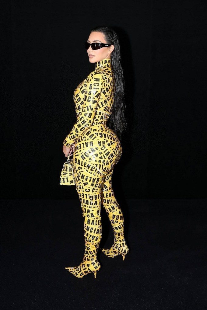 Kim Kardashian In Balenciaga Caution Tape