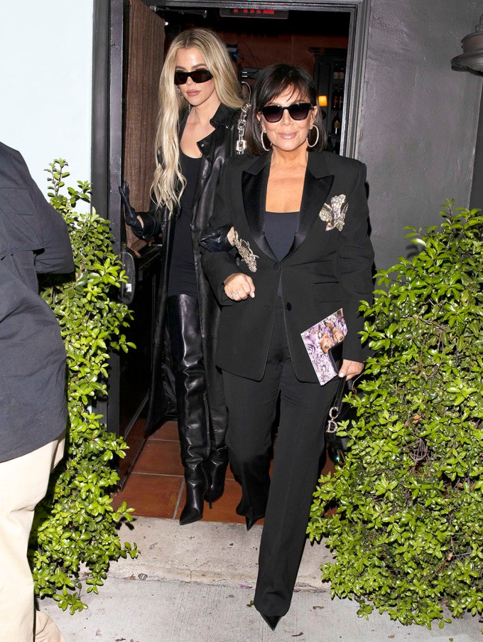 Kris Jenner in a Plunging Black Suit