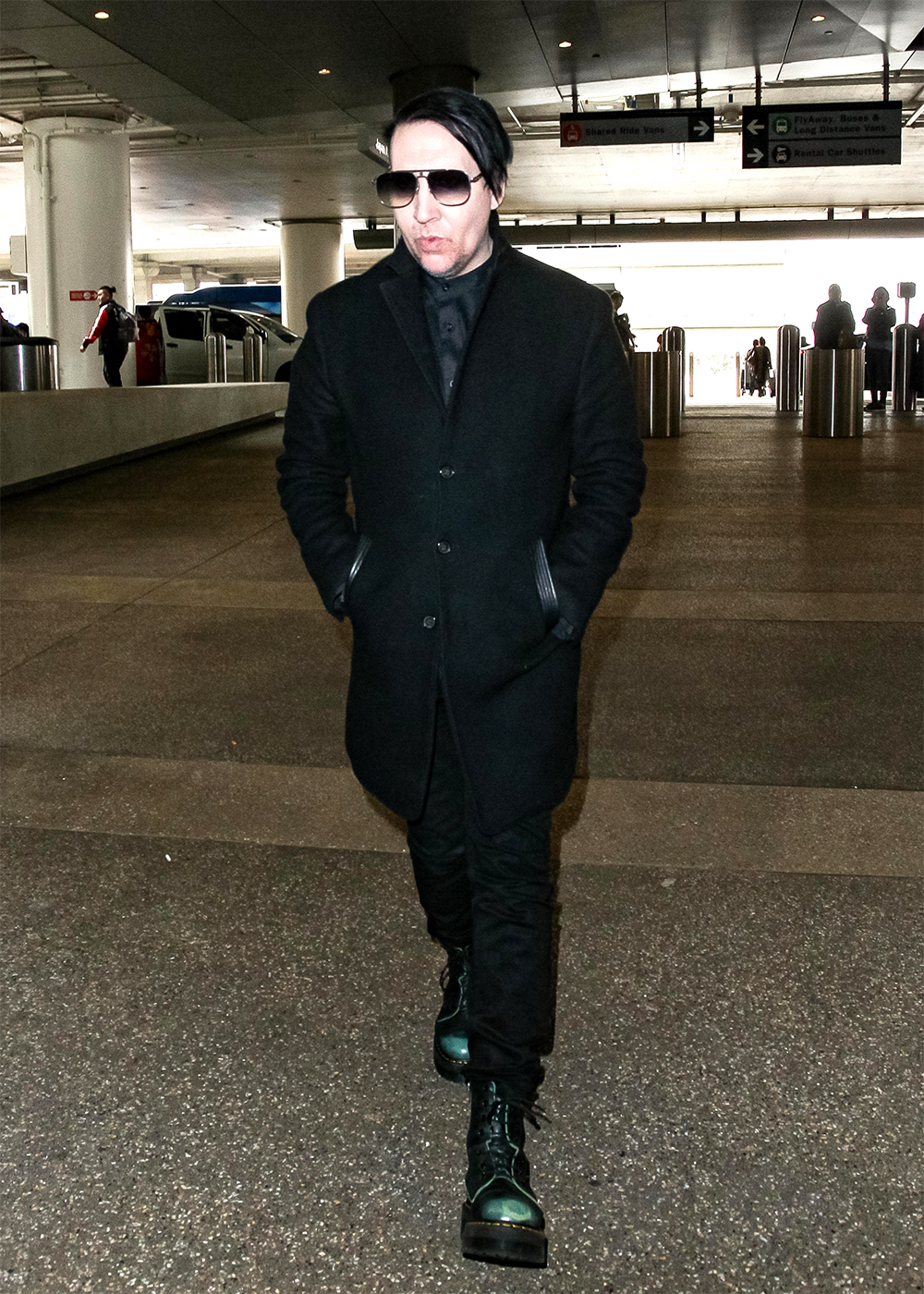 Marilyn Manson at LAX International Airport, Los Angeles, USA - 12 Feb 2019