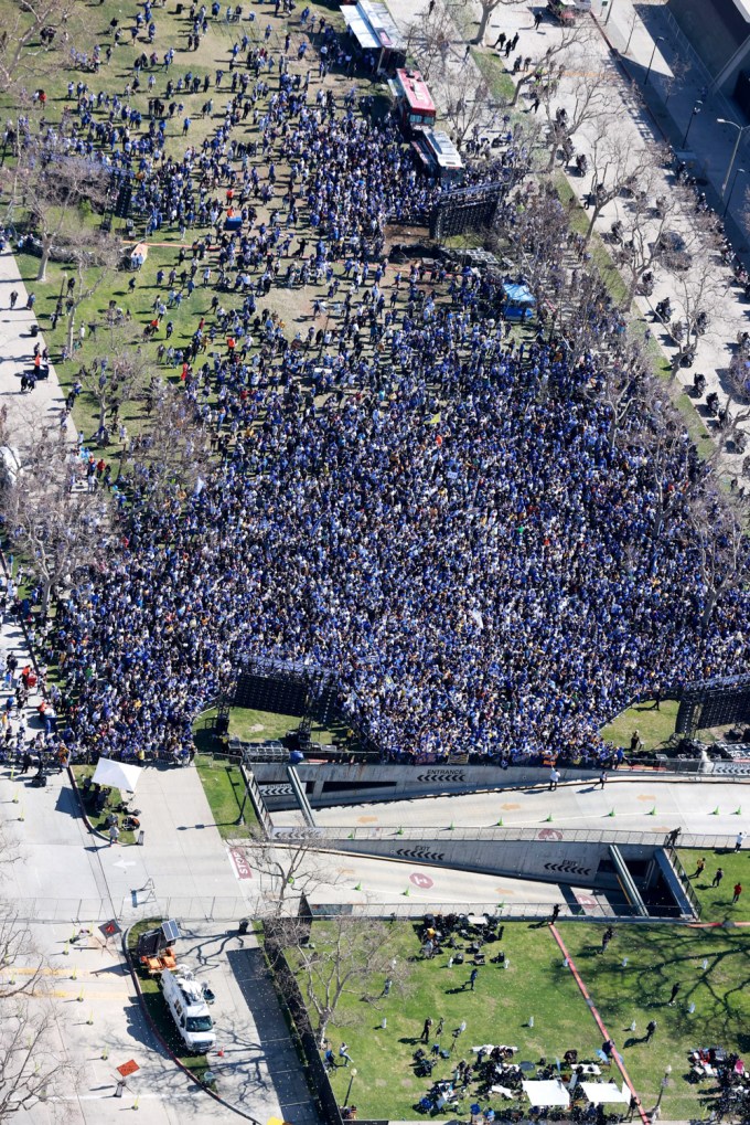 Los Angeles Rams Super Bowl Victory Parade, Los Angeles Coliseum’s Olympic Plaza, California, USA – 16 Feb 2022