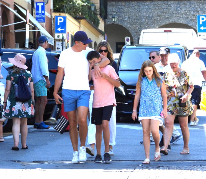 Gisele Bündchen and Tom Brady seen strolling in Portofino with their son