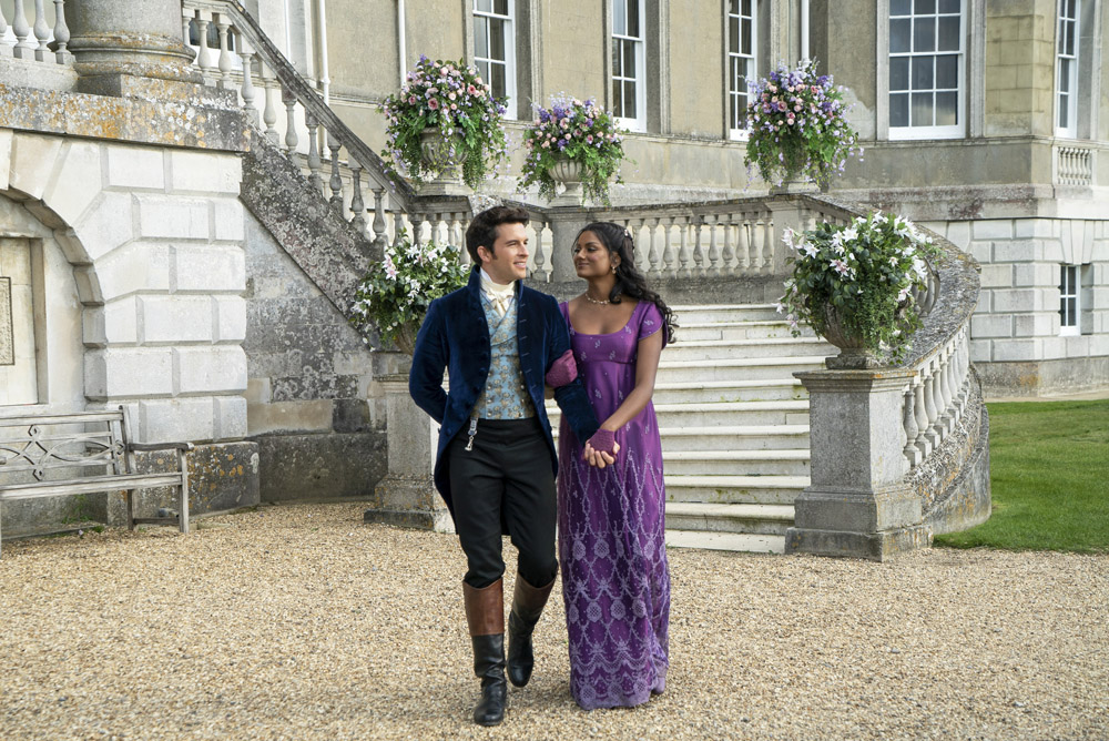 Bridgerton. (L to R) Jonathan Bailey as Anthony Bridgerton, Simone Ashley as Kate Sharma in episode 208 of Bridgerton. Cr. Liam Daniel/Netflix © 2022