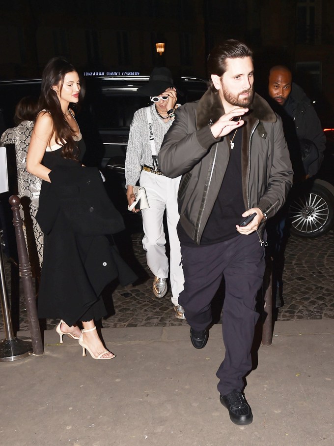 Holly Scarfone & Scott Disick arrive at a Paris club