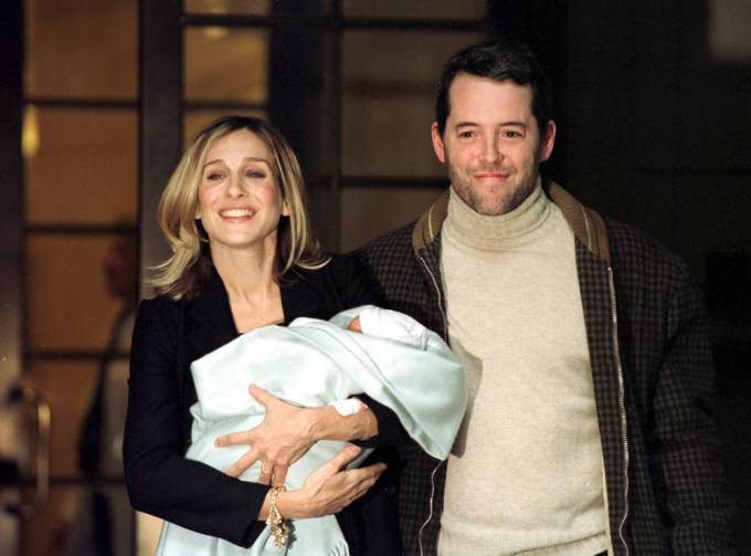 Matthew Broderick & SJP With Baby James