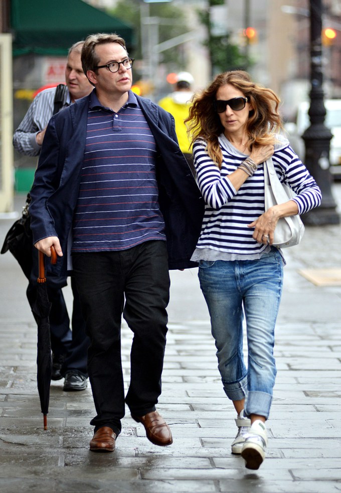 Matthew Broderick & SJP Take The Kids To School