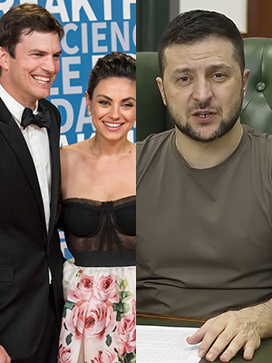 President Zelenskyy Mila Kunis Ashton Kutcher