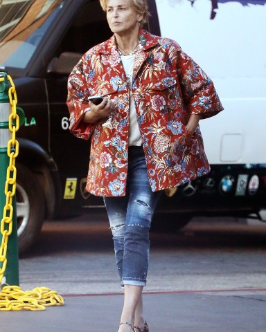 Beverly Hills, CA  - *EXCLUSIVE* Sharon Stone wears a colorful outfit while out and about in Beverly Hills.

Pictured: Sharon Stone

BACKGRID USA 10 AUGUST 2022 

BYLINE MUST READ: PrimePix / BACKGRID

USA: +1 310 798 9111 / usasales@backgrid.com

UK: +44 208 344 2007 / uksales@backgrid.com

*UK Clients - Pictures Containing Children
Please Pixelate Face Prior To Publication*