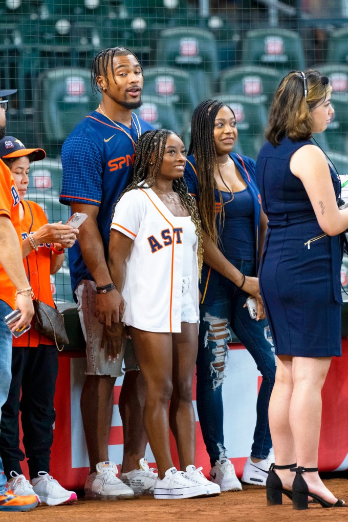 Simone Biles & Jonathan Owens at a game