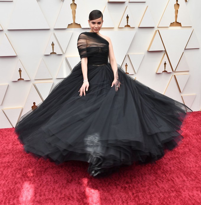 Sofia Carson Twirls In Glamorous Black Ballgown