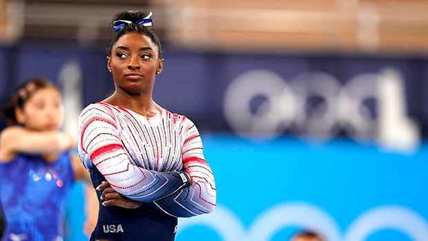 Simone Biles in her leotard