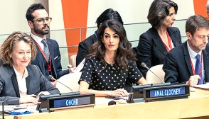 Amal Clooney at UN headquarters