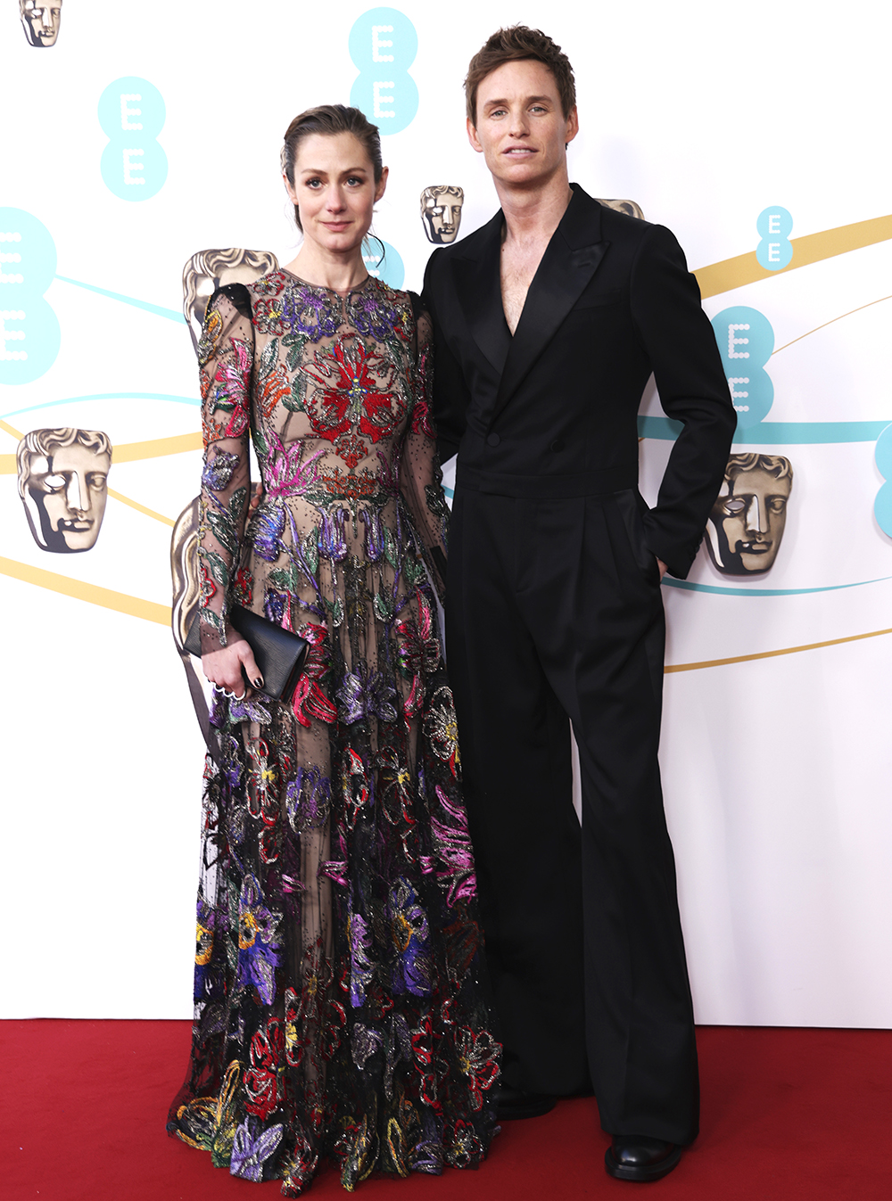 Eddie Redmayne, right, and Hannah Bagshawe pose for photographers upon arrival at the 76th British Academy Film Awards, BAFTA's, in LondonBAFTA Film Awards 2023 Red Carpet, London, United Kingdom - 19 Feb 2023