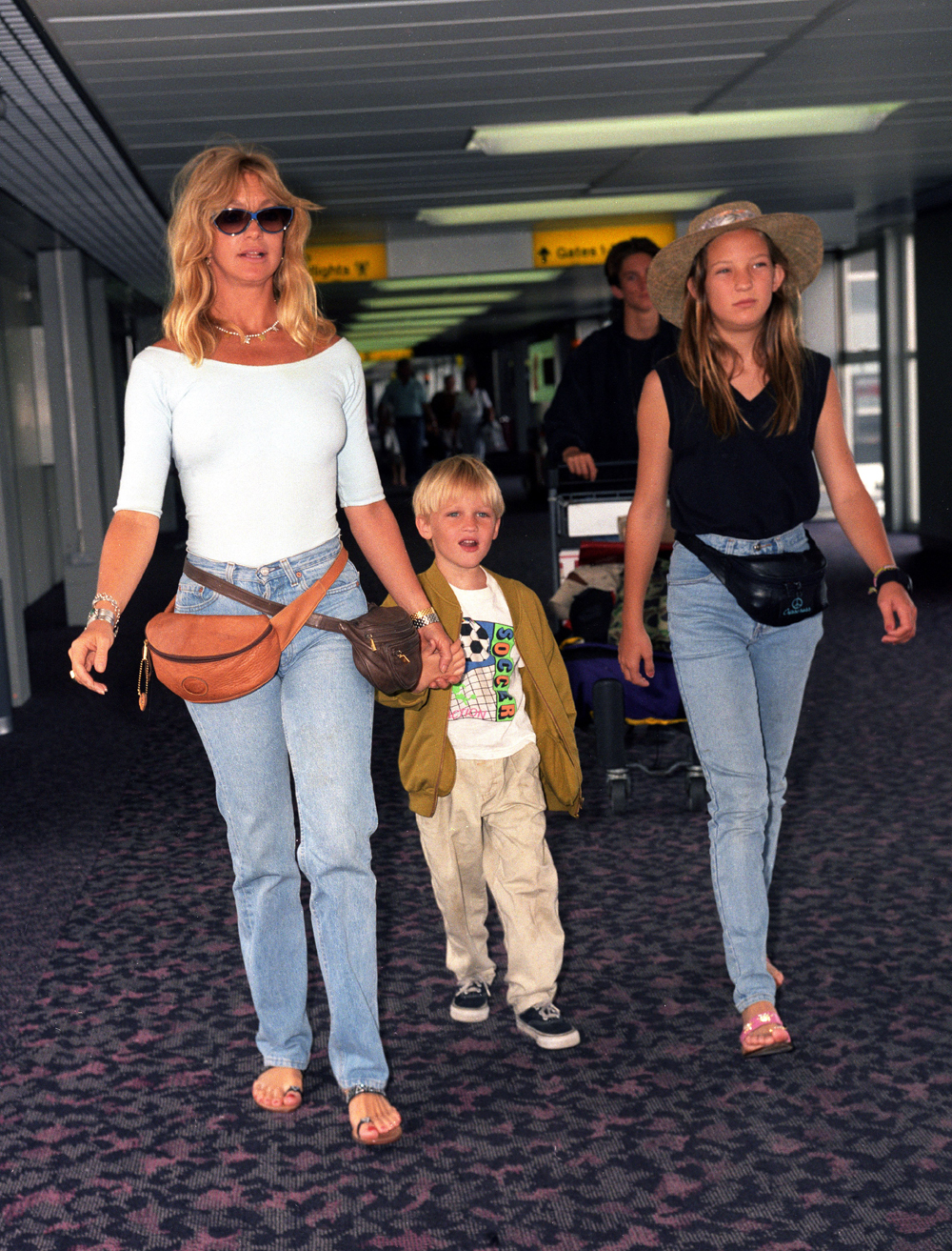 Goldie Hawn with son Wyatt Russell and daughter Kate Hudson
Goldie Hawn with Family at Heathrow Airport, London, Britain - 1991