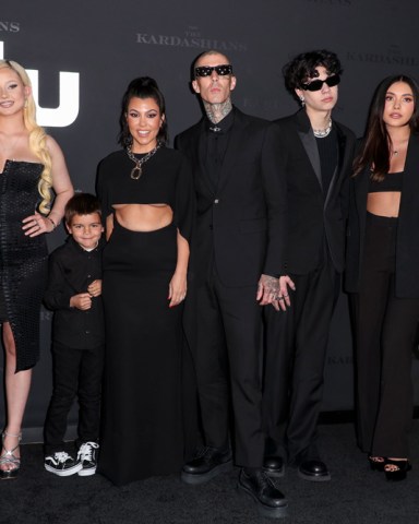 Alabama Barker, Reign Disick, Kourtney Kardashian, Travis Barker, Landon Barker and Atiana De La Hoya
'The Kardashians' TV Show premiere, Los Angeles, Califrnia, USA - 07 Apr 2022