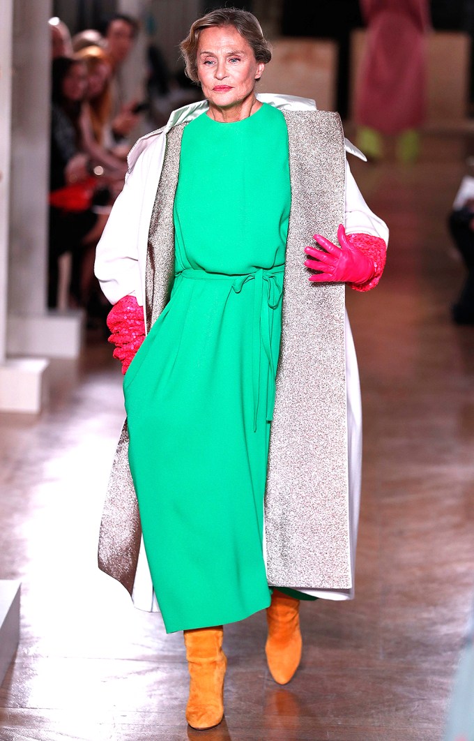 Lauren Hutton on the runway