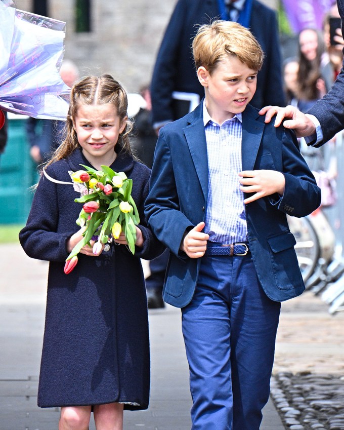 Prince George & Princess Charlotte At Cardiff Castle