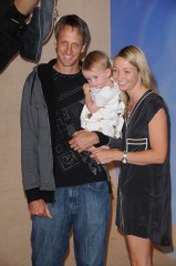 Tony Hawk waxwork and Tony Hawk with wife Lhotse Merriam and daughter Kadence Clover Hawk
Tony Hawk unveil his wax figure at Madame Tussauds, New York, America - 29 Jul 2009