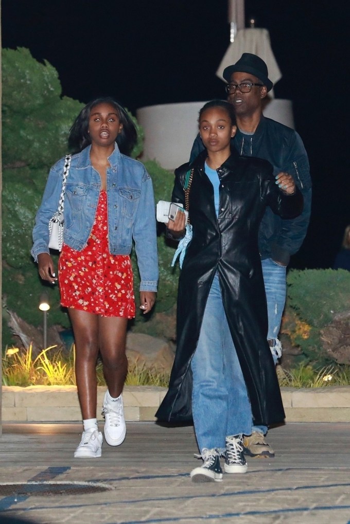 Chris Rock & His Family Leave Nobu