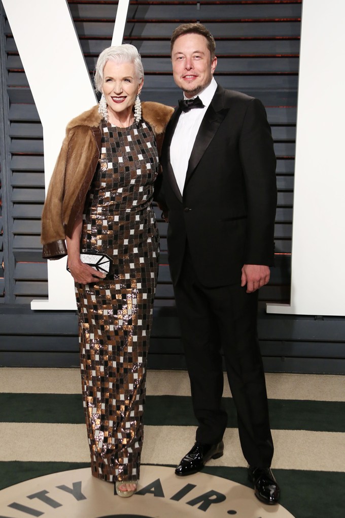 Elon Musk & His Mom At The 2017 Vanity Fair Oscar Party