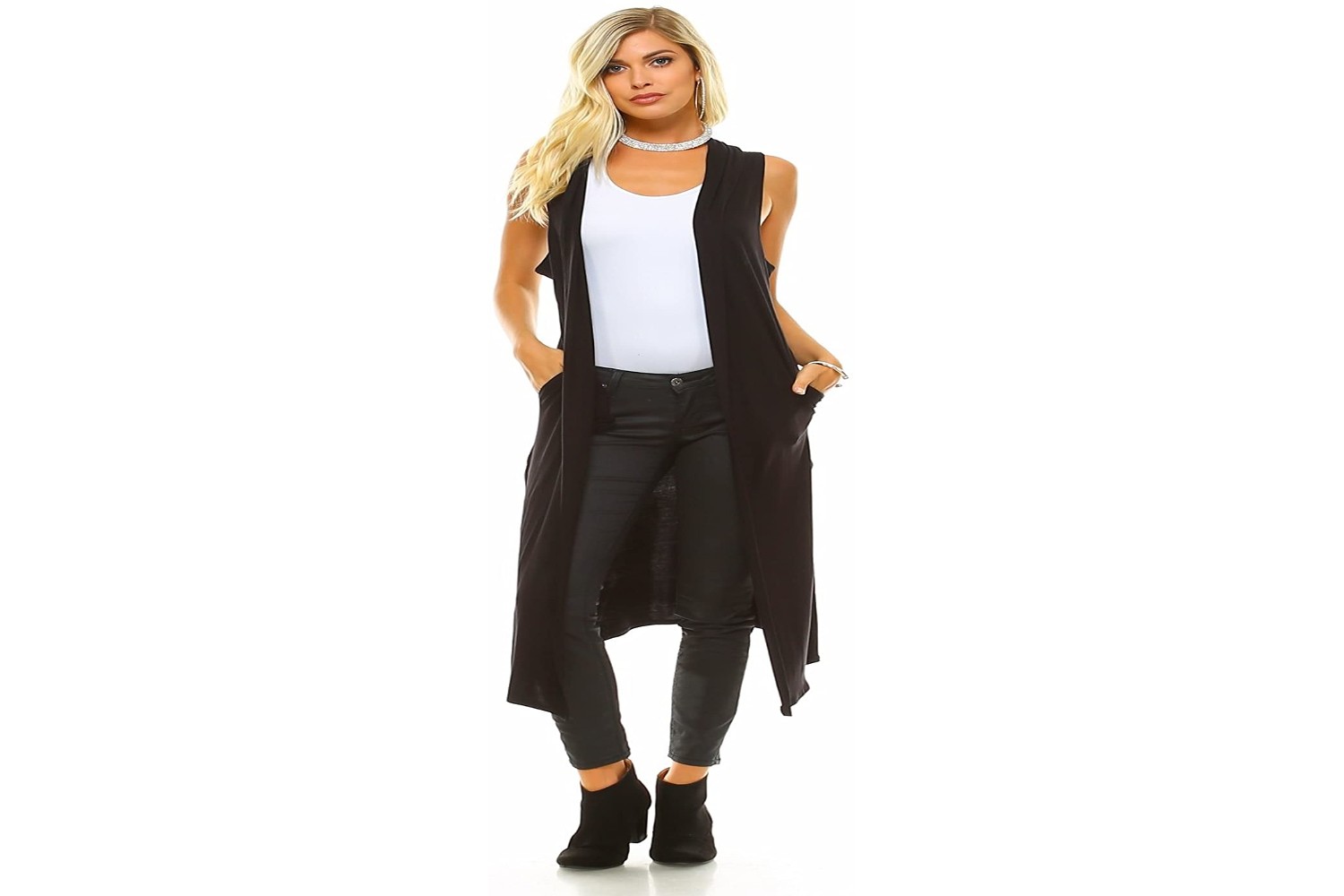 Draped Open Front Cardigan Vest reviews