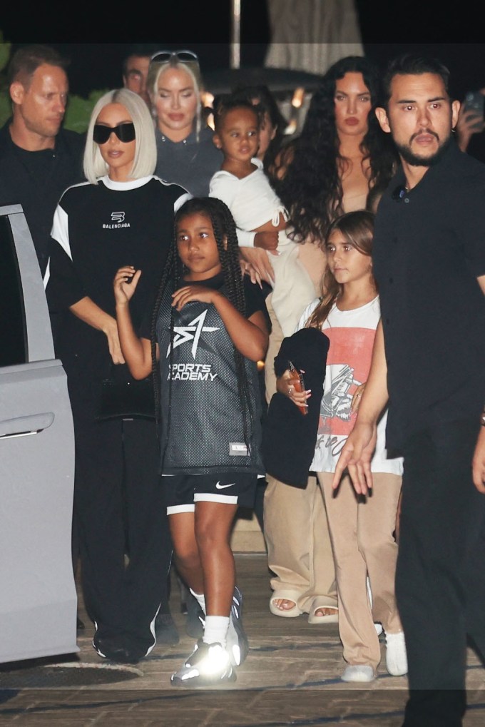 Kim Kardashian With North West & Penelope Disick at Nobu