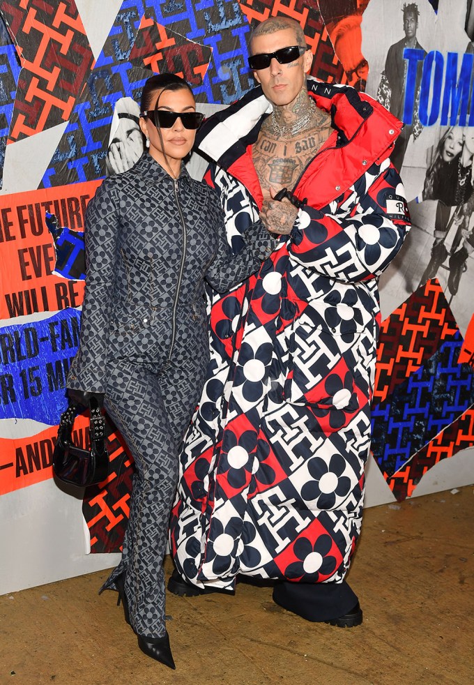 Kourtney Kardashian and Travis Barker at 2022 NYFW