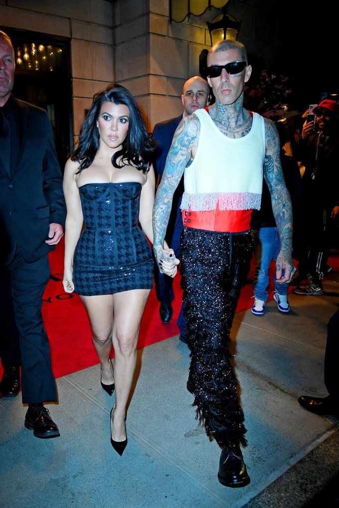 Kourtney Kardashian & Travis Barker At A 2022 Met Afterparty