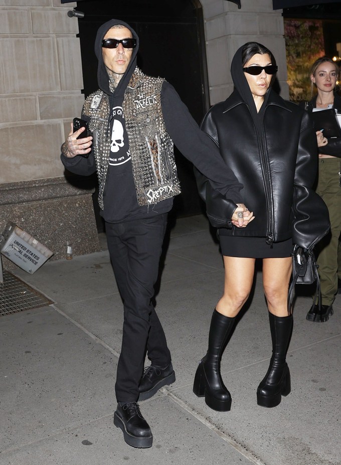 Kourtney Kardashian & Travis Barker in NYC