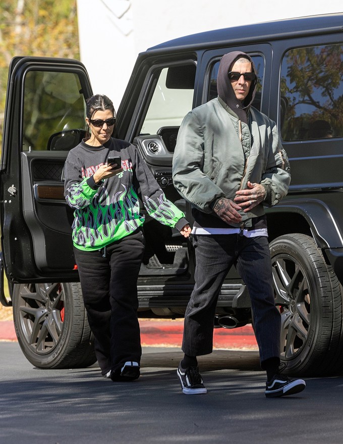 Kourtney Kardashian & Travis Barker In Calabasas