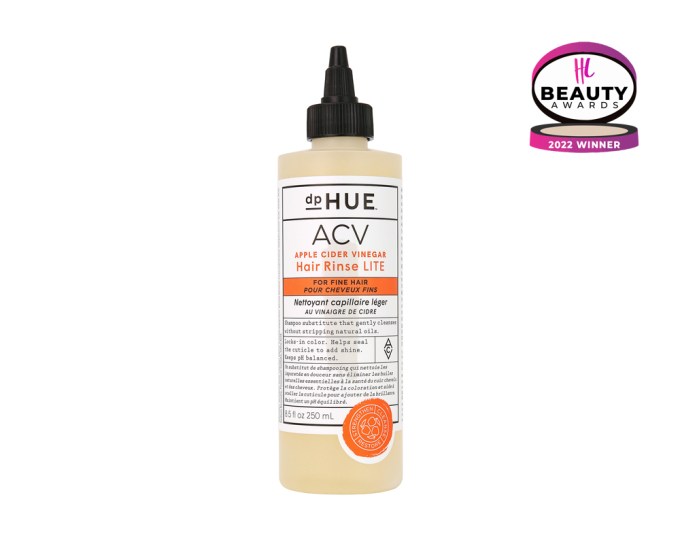 BEST SCALP PRODUCT – dpHUE ACV Hair Rinse Lite, $35, sephora.com