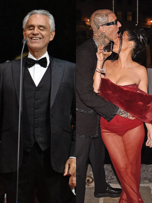 Andrea Bocelli, Kourtney Kardashian, Travis Barker