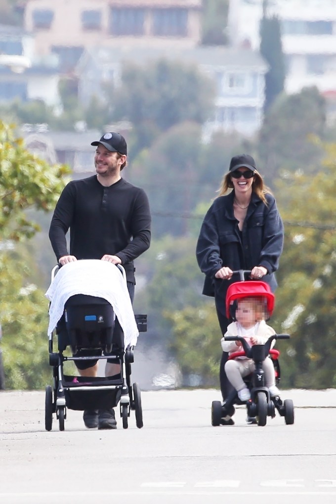 Chris Pratt & Katherine Schwarzenegger Out With Both Kids