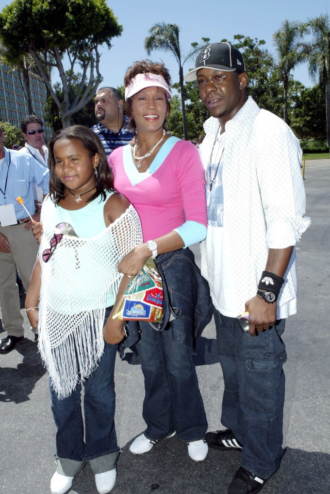 Bobby Brown, Whitney Houston, and Bobbi Kristina Brown In Los Angeles