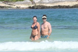 Tulum, MEXICO  - *EXCLUSIVE*  - Jerry O'Connell and Rebecca Romijn enjoy a family vacation with their kids in Tulum, Mexico. The 49 year old The Talk co-host was slathered in a deep layer of sunscreen and sported a visor and sunglasses while out in the water with his wife and twins on Thursday. Jerry’s top half was so covered in a thick layer of sunscreen it appeared some of it may have run into his eyes as he went for a swim. Rebecca, 50 slipped her fit body into a blue two piece as she was seen going for a swim in the sea. The adorable couple have been married since 2007 and twin girls. Shot on February 23, 2023

Pictured: Jerry O'Connell and Rebecca Romijn

BACKGRID USA 25 FEBRUARY 2023 

USA: +1 310 798 9111 / usasales@backgrid.com

UK: +44 208 344 2007 / uksales@backgrid.com

*UK Clients - Pictures Containing Children
Please Pixelate Face Prior To Publication*