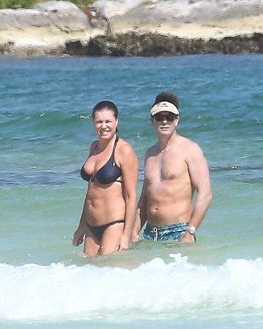 Tulum, MEXICO  - *EXCLUSIVE*  - Jerry O'Connell and Rebecca Romijn enjoy a family vacation with their kids in Tulum, Mexico. The 49 year old The Talk co-host was slathered in a deep layer of sunscreen and sported a visor and sunglasses while out in the water with his wife and twins on Thursday. Jerry’s top half was so covered in a thick layer of sunscreen it appeared some of it may have run into his eyes as he went for a swim. Rebecca, 50 slipped her fit body into a blue two piece as she was seen going for a swim in the sea. The adorable couple have been married since 2007 and twin girls. Shot on February 23, 2023

Pictured: Jerry O'Connell and Rebecca Romijn

BACKGRID USA 25 FEBRUARY 2023 

USA: +1 310 798 9111 / usasales@backgrid.com

UK: +44 208 344 2007 / uksales@backgrid.com

*UK Clients - Pictures Containing Children
Please Pixelate Face Prior To Publication*