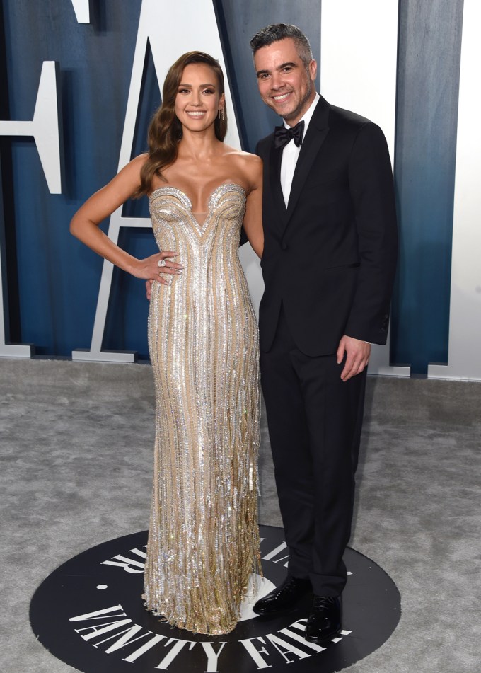 Jessica Alba & Cash Warren At The 2020 Vanity Fair Oscar Party