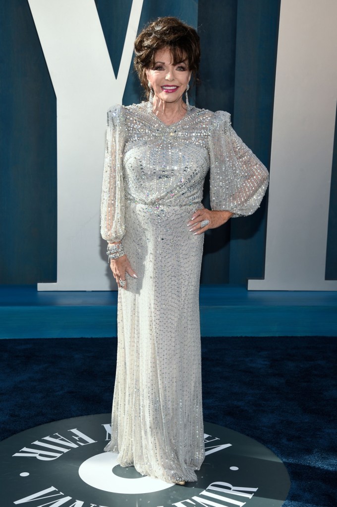 Joan Collins at the 2022 Vanity Fair Oscar Party