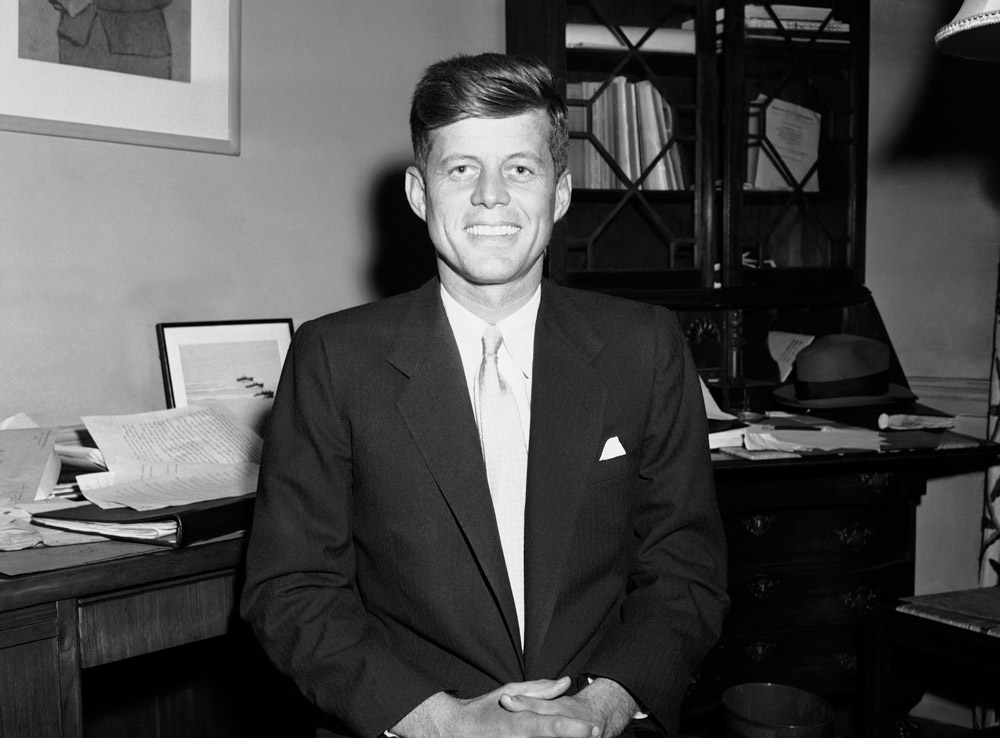 U.S. Representative John F. Kennedy running for the U.S. Senate seat from Mass.is seated at his desk in his Boston office on
JOHN KENNEDY US Congressman, Boston, USA