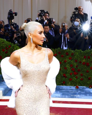 Kim Kardashian arrives on the red carpet for The Met Gala at The Metropolitan Museum of Art celebrating the Costume Institute opening of "In America: An Anthology of Fashion" in New York City on Monday, May 2, 2022.
2022 Met Gala, New York, United States - 02 May 2022