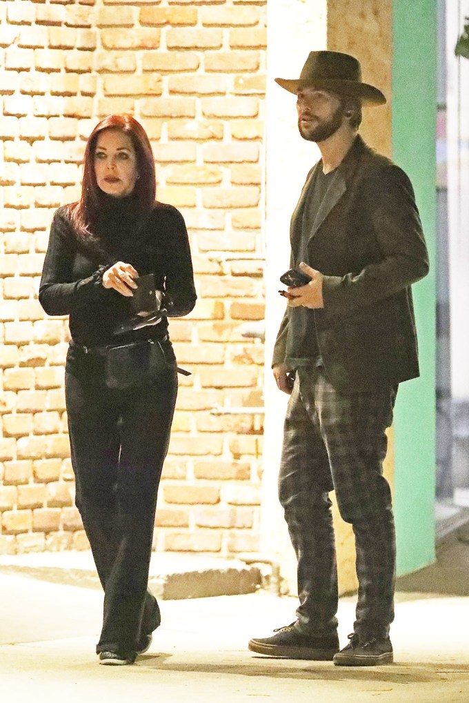 Priscilla Presley And Son Navarone Grab Dinner